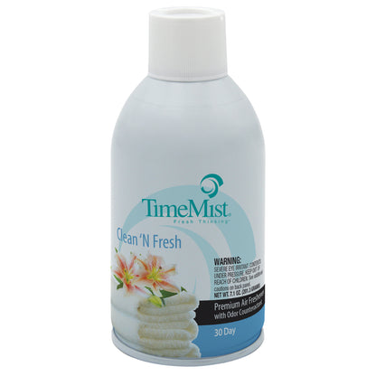 TimeMist Premium Metered Air Freshener Refills, Clean & Fresh (Case of 12) with Meter Mist 3000 Ultra Dispenser (2 Pack) Bundle