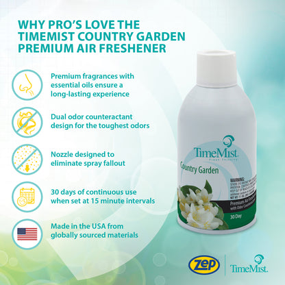 Premium TimeMist Metered 30 Day Air Freshener - Country Garden - 7 Oz.