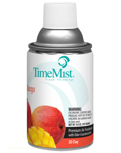 TimeMist Premium Metered Air Freshener Refills, Mango (Case of 12) with Meter Mist 3000 Ultra Dispenser (2 Pack) Bundle