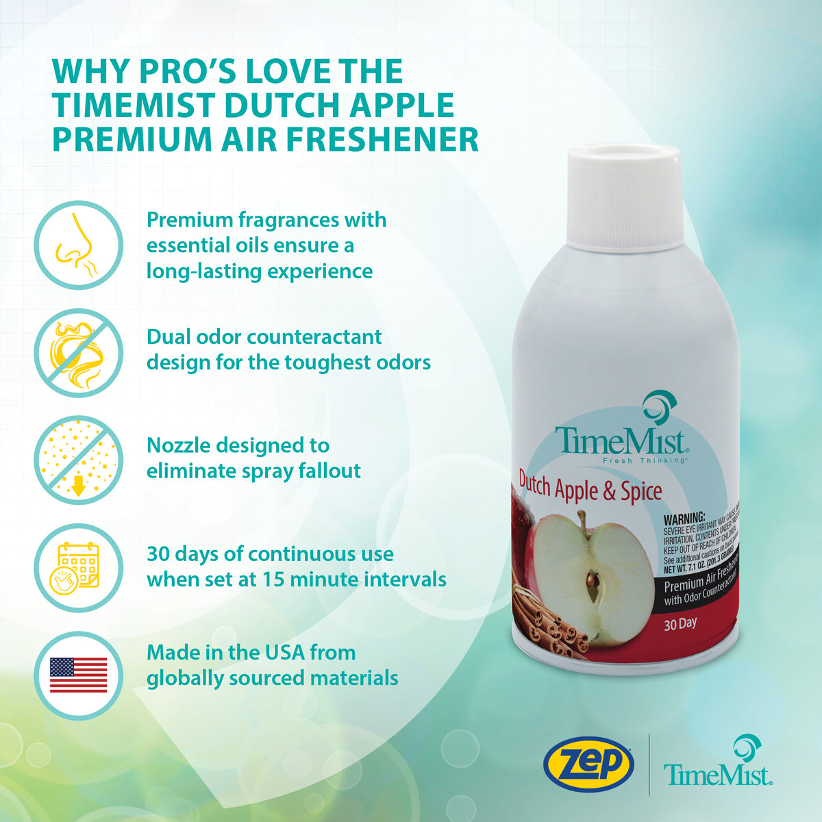 Premium Metered 30 Day Air Freshener - Dutch Apple & Spice - 7 Oz.