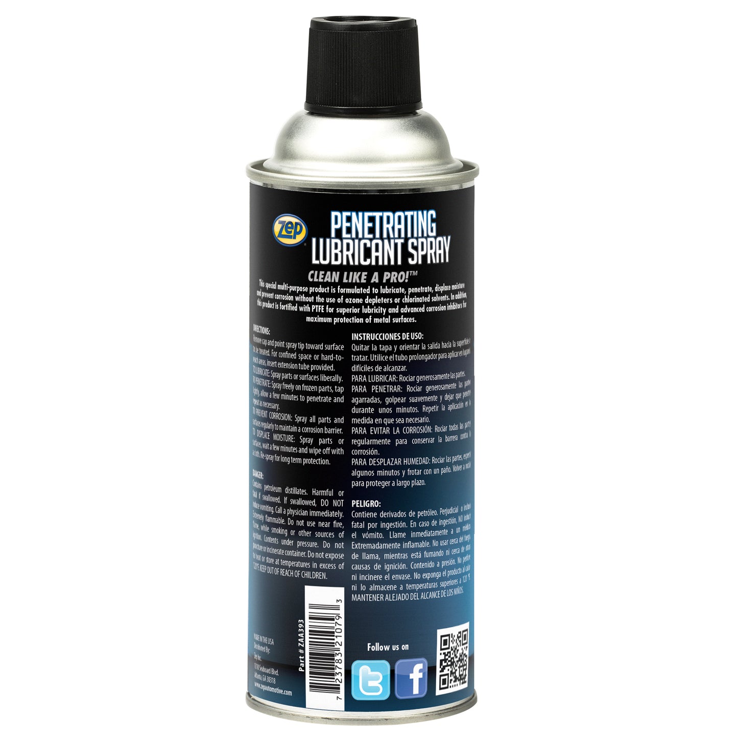 Zep Penetrating Lubricant Spray – Prevent Corrosion & Displace Moisture – 12 oz