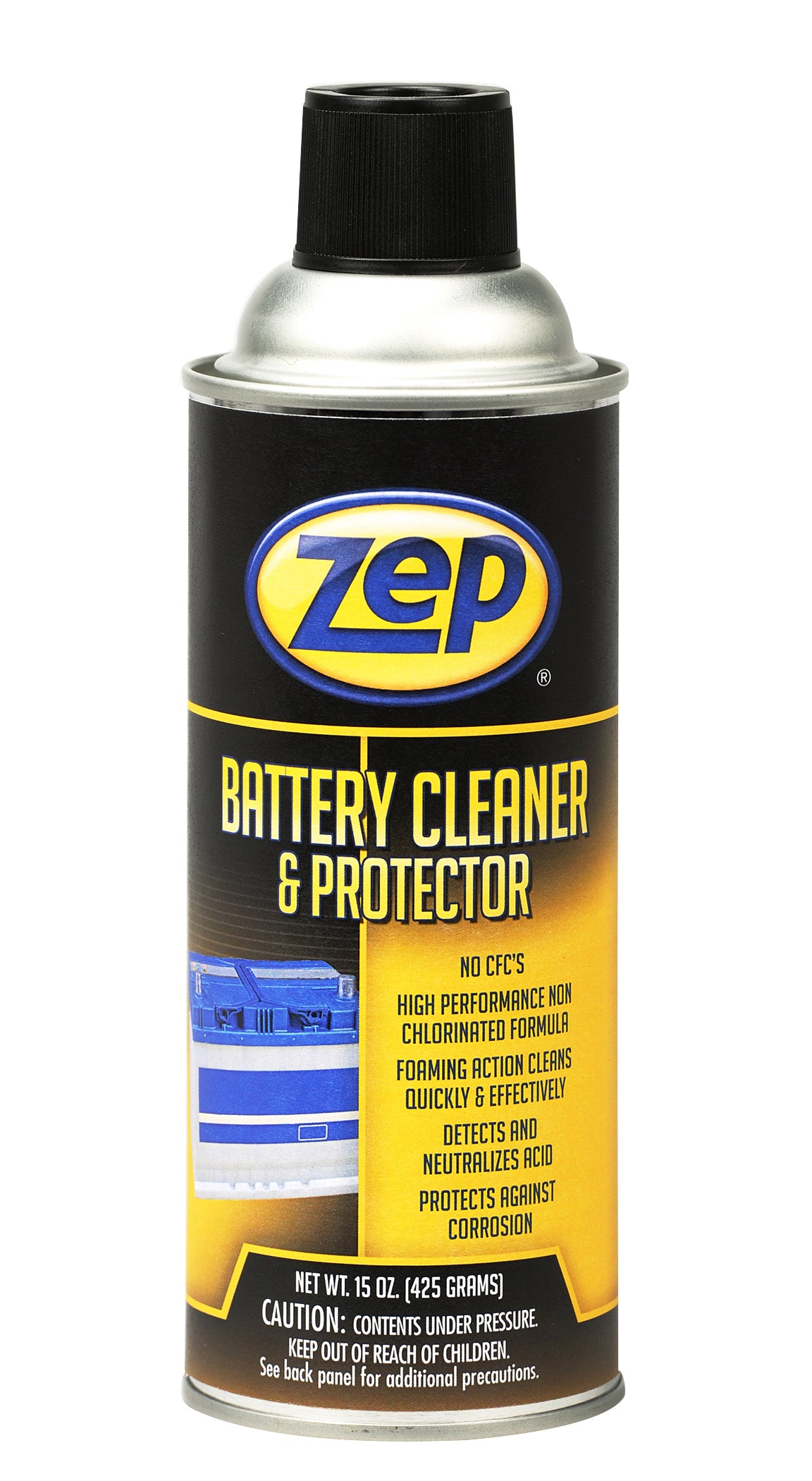 Zep Battery Cleaner & Protector – Detects & Neutralizes Acid – 15
