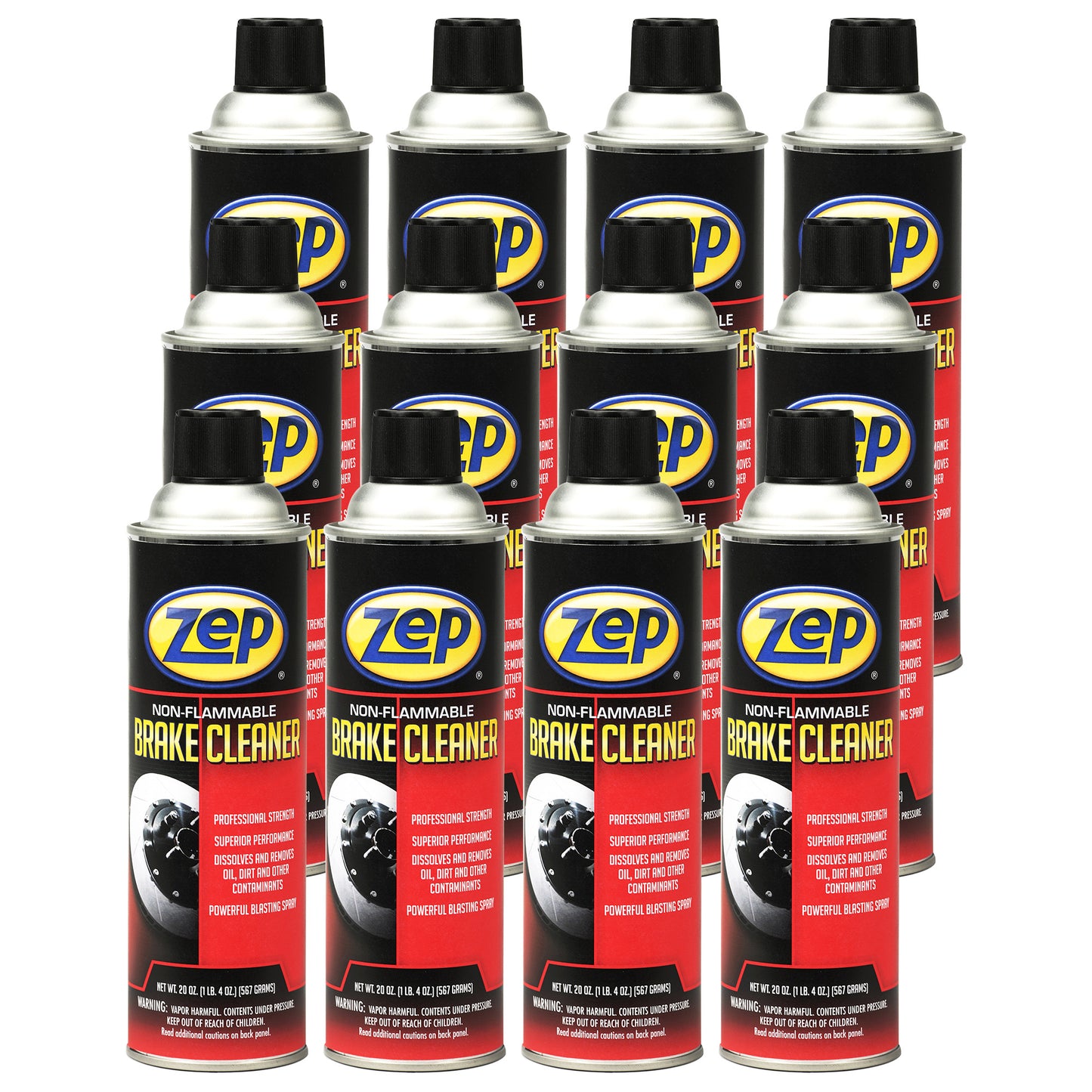 Zep Non-Flammable Brake Cleaner – Dissolves & Removes Contaminants – 20 oz