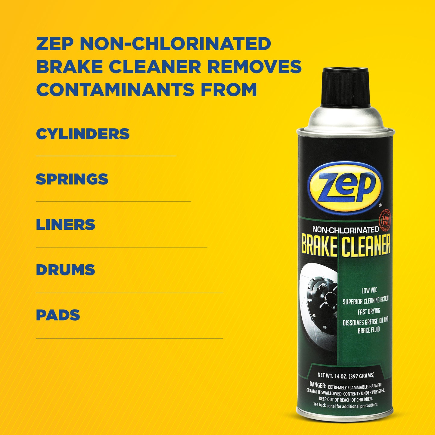 Zep Non-Chlorinated Brake Cleaner – 45% VOC – 14 oz