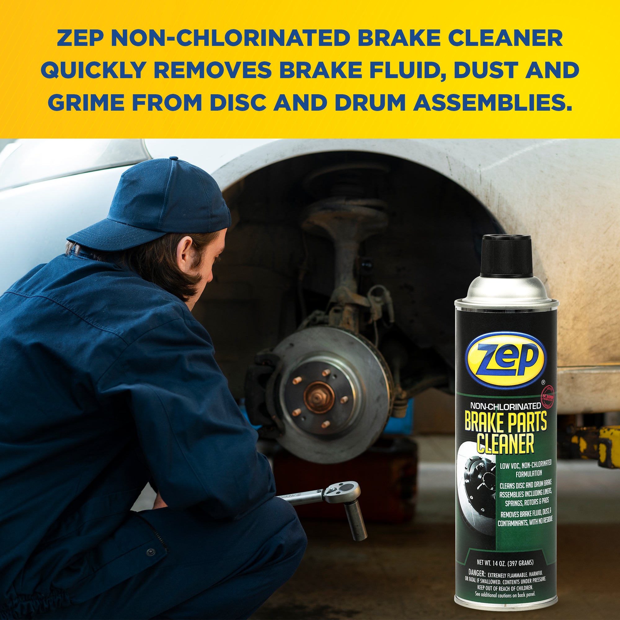 Zep Non-Chlorinated Brake Cleaner – SCAQMD Compliant – 14 oz – Zep