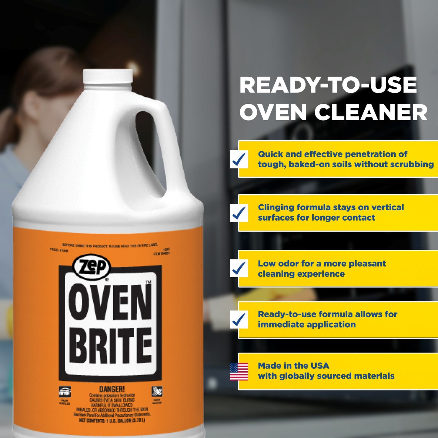 Zep Oven Brite – Heavy-Duty Oven and Grill Cleaner – 1 Gallon