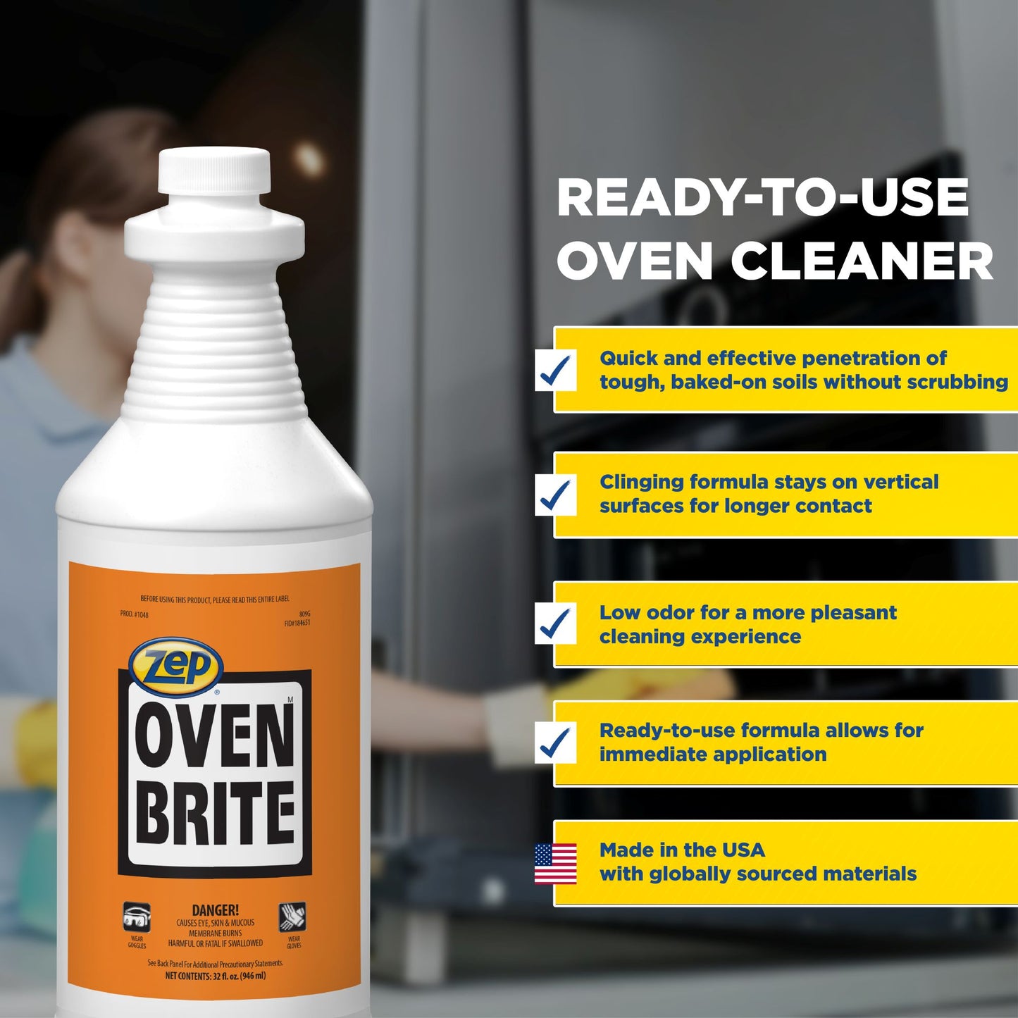 Zep Oven Brite – Heavy-Duty Oven and Grill Cleaner – 32 oz.