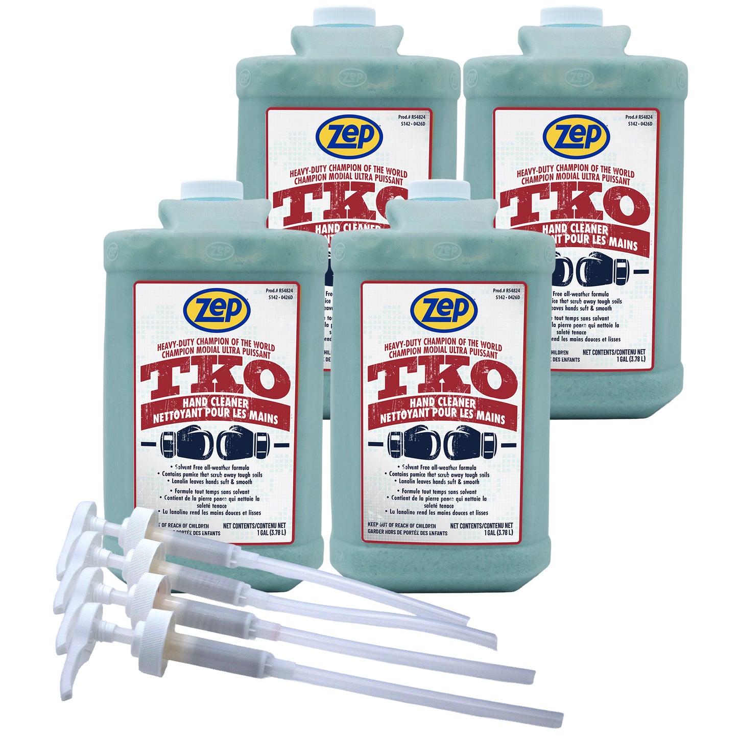 Zep TKO Hand Cleaner with Pumps – Its Solvent-Free Formula Scrubs Away Tough Soils – 1 Gallon
