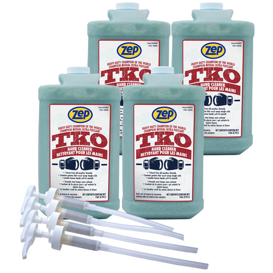 Zep TKO Hand Cleaner with Pumps – Its Solvent-Free Formula Scrubs Away Tough Soils – 1 Gallon