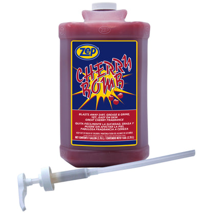 Zep Cherry Bomb Hand Cleaner with Pumps– Removes Stubborn Industrial Soils – 1 Gallon