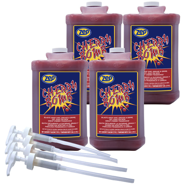 Zep Cherry Bomb Hand Cleaner with Pumps– Removes Stubborn