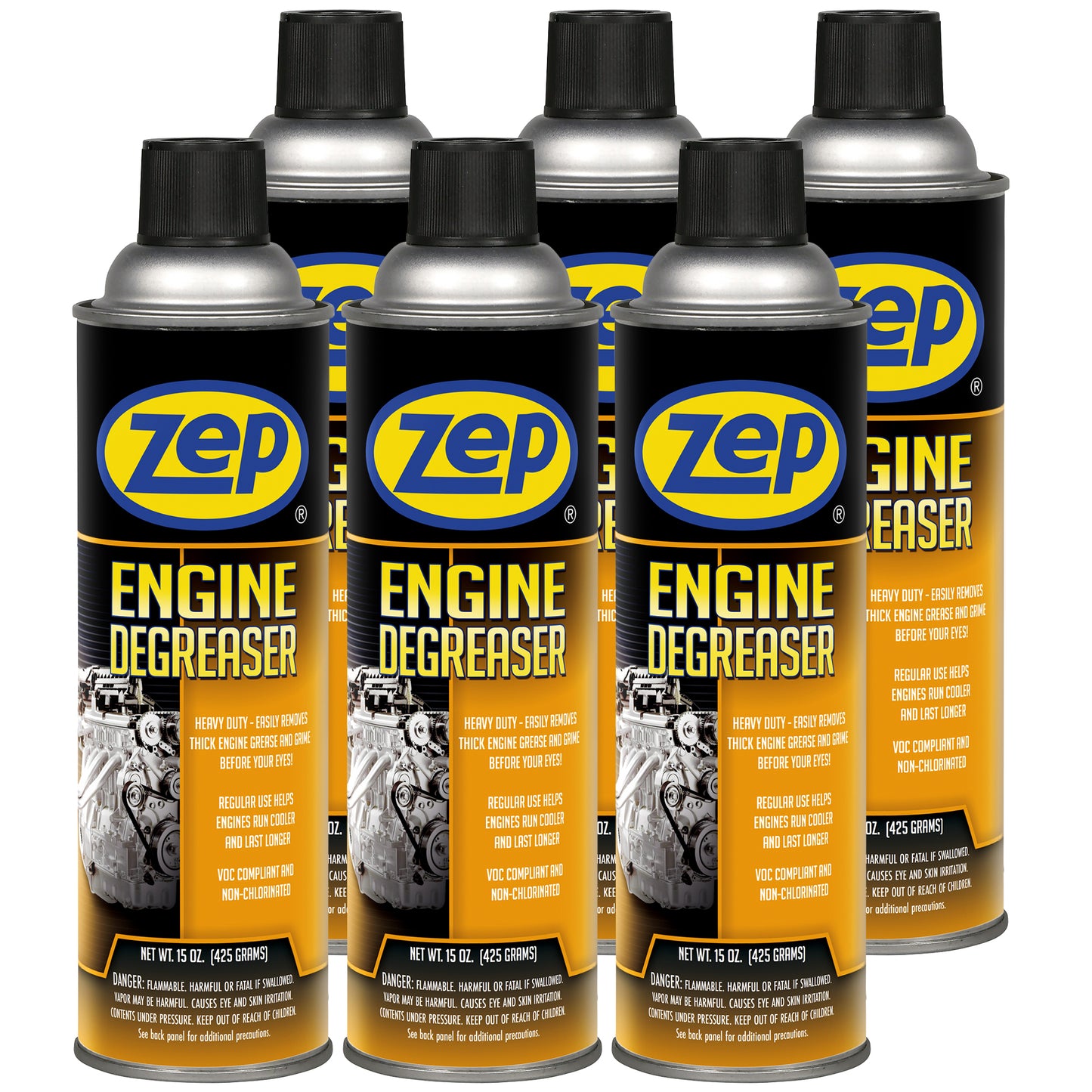 Zep Engine Degreaser - Heavy Duty Engine Cleaner Removes Thick Grease and Grime - 15 oz