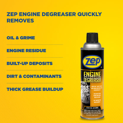 Zep Engine Degreaser - Heavy Duty Engine Cleaner Removes Thick Grease and Grime - 15 oz