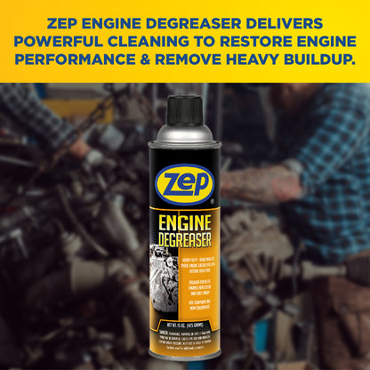 Zep Engine Degreaser - Heavy Duty Engine Cleaner Removes Thick Grease and Grime - 15 oz