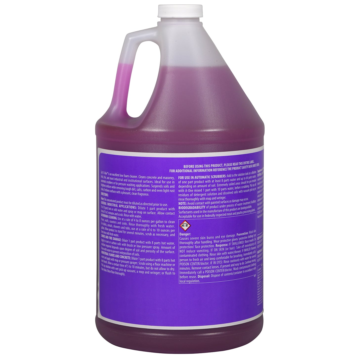 Zep A-One Extra Heavy-Duty Industrial Cleaner Concentrate – Multi-Surface Cleaner - 1 Gallon