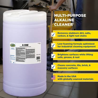 Zep A-One Extra Heavy-Duty Industrial Cleaner Concentrate – Multi-Surface Cleaner - 20 Gallon