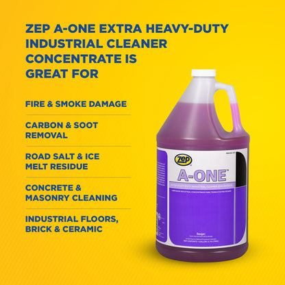 Zep A-One Extra Heavy-Duty Industrial Cleaner Concentrate – Multi-Surface Cleaner - 1 Gallon