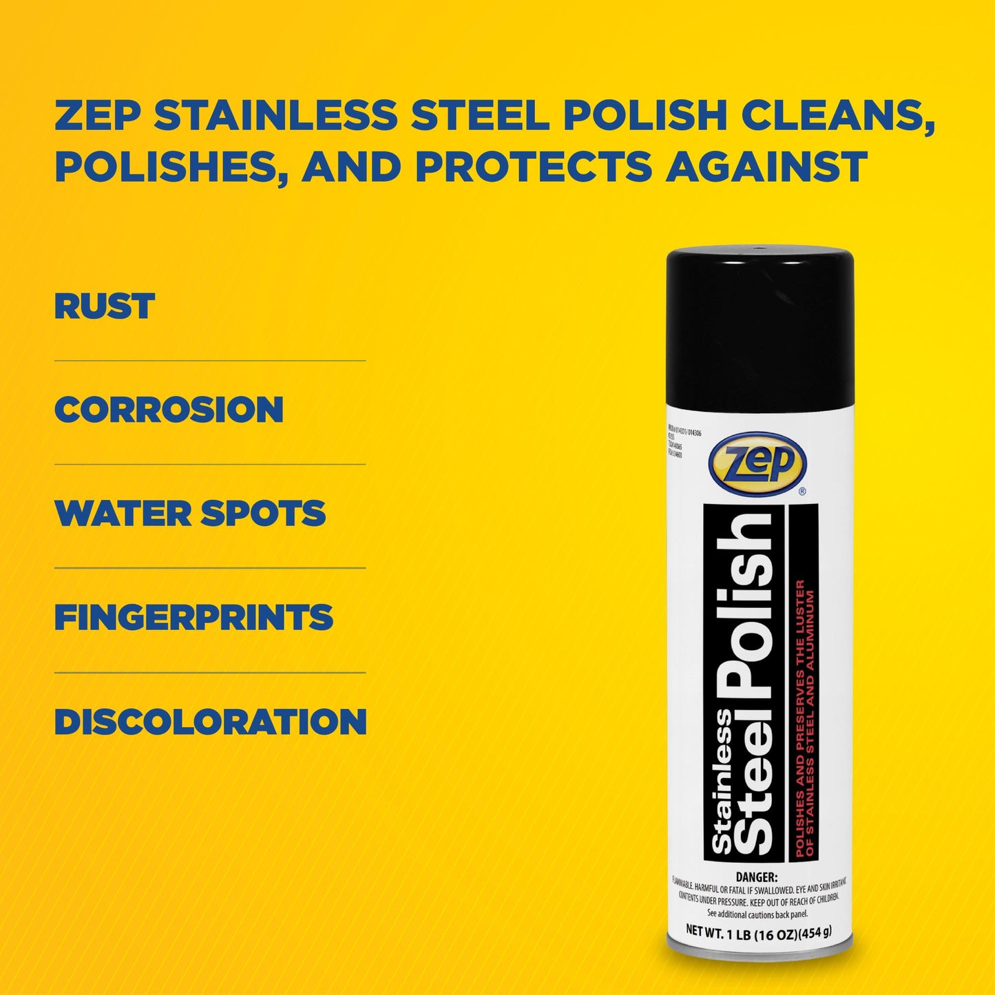 Zep Stainless Steel Polish – Prevents Rusting and Corrosion – 16 oz.