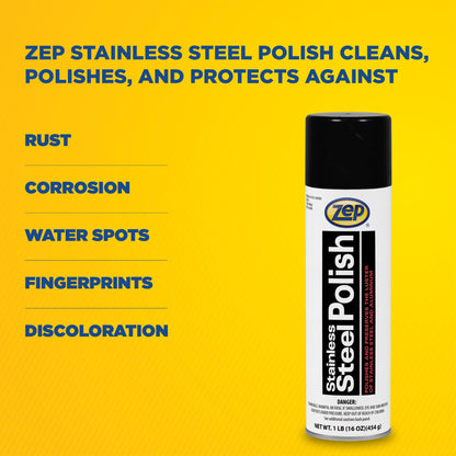 Zep Stainless Steel Polish – Prevents Rusting and Corrosion – 16 oz.