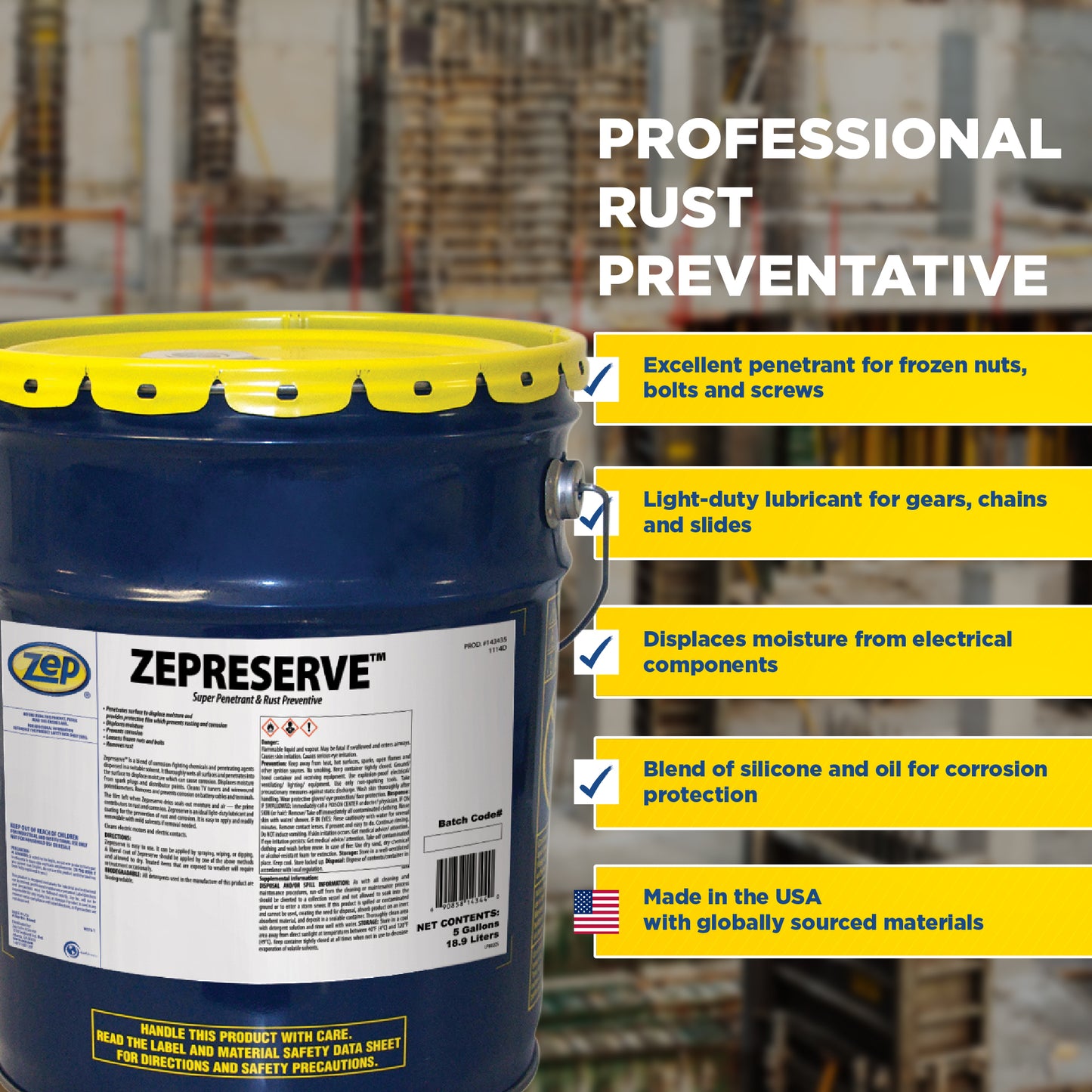 ZEPRESERVE Super Penetrant and Rust Preventative - 5 Gallon