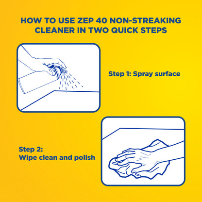 Zep 40 Non-Streaking Cleaner – For Non-Conductive Surfaces – 18 oz