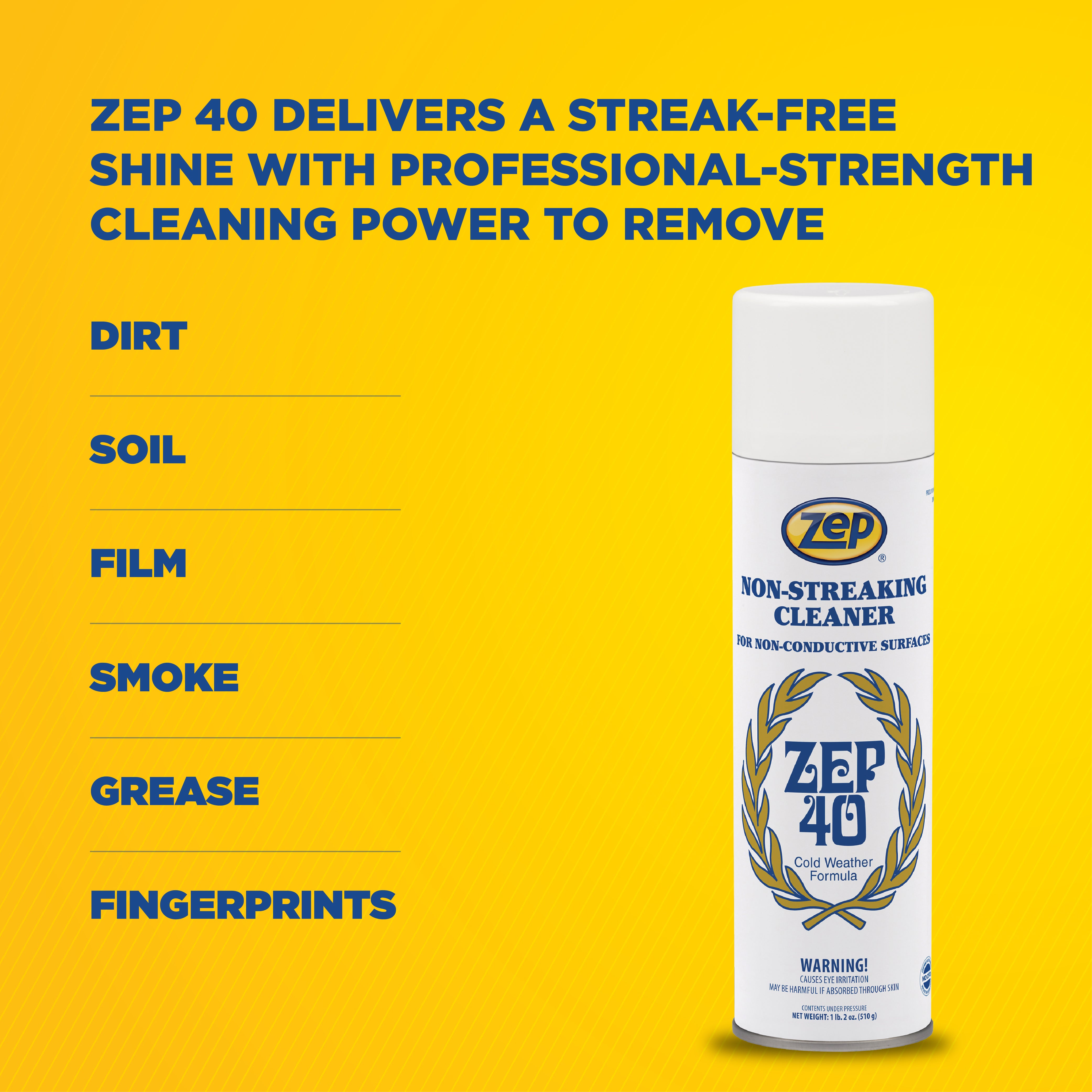 Zep 40 Non-Streaking Cleaner – For Non-Conductive Surfaces – 18 oz