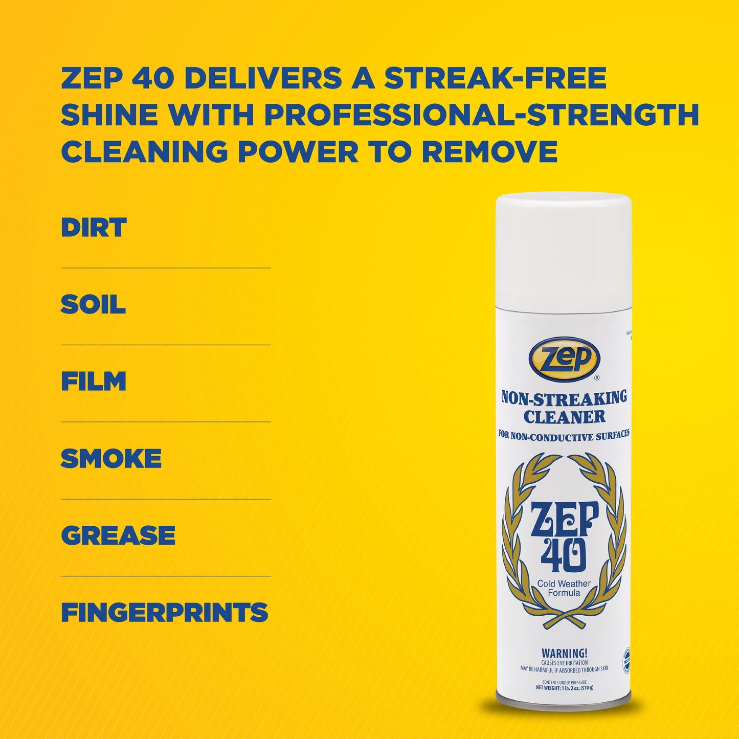 Zep 40 Non-Streaking Cleaner – For Non-Conductive Surfaces – 18 oz