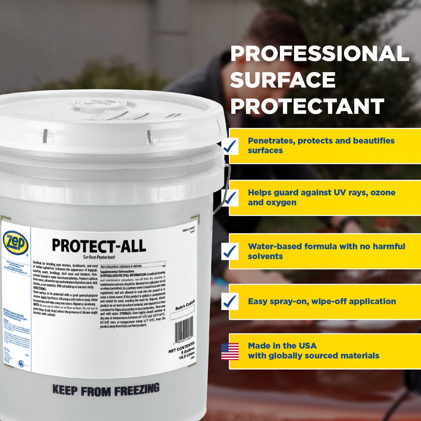 Zep Protect-All Surface Protectant – Vehicle and Furniture Protectant – 5 Gallon