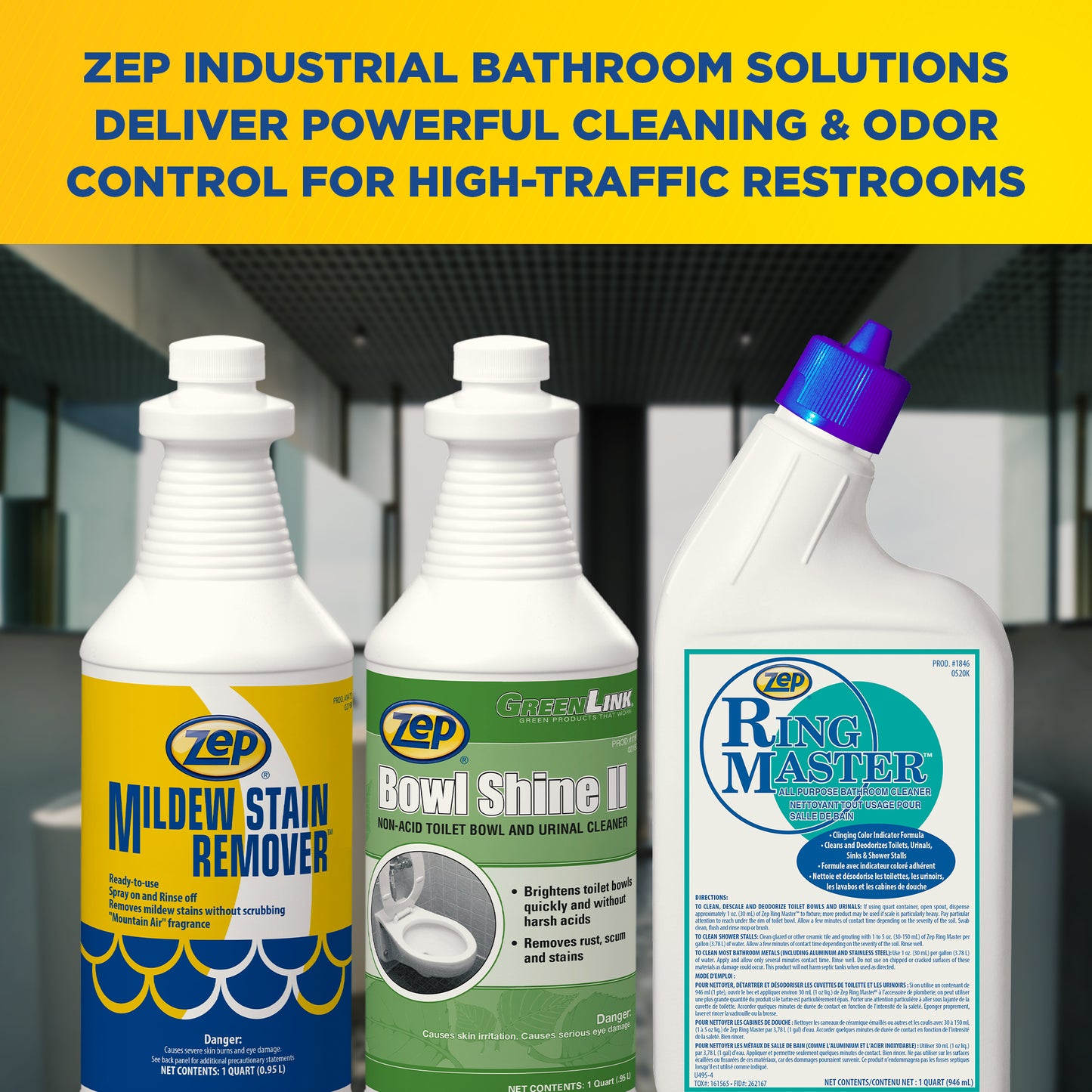 Zep Mildew Stain Remover – Ready-to-Use Mold Stain Remover – 32 oz.