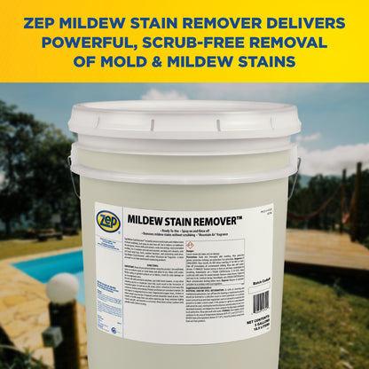 Zep Mildew Stain Remover – Ready-to-Use Mold Stain Remover – 5 Gallon