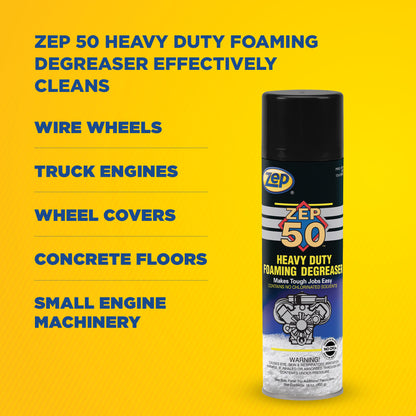 Zep 50 Heavy-Duty Foaming Degreaser – Cuts Through Tough Grease – 16 oz