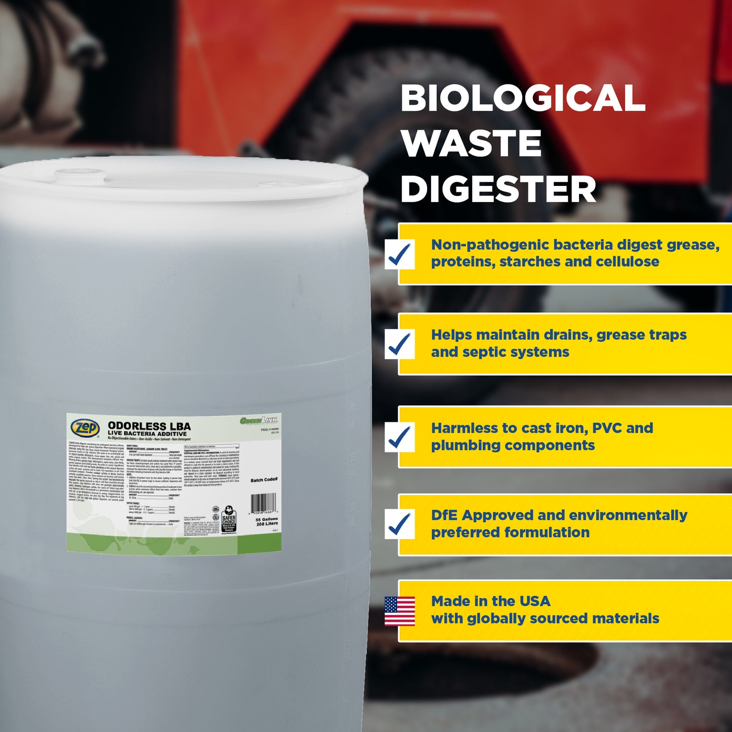 Odorless LBA Live Bacteria Additive - 55 Gallon