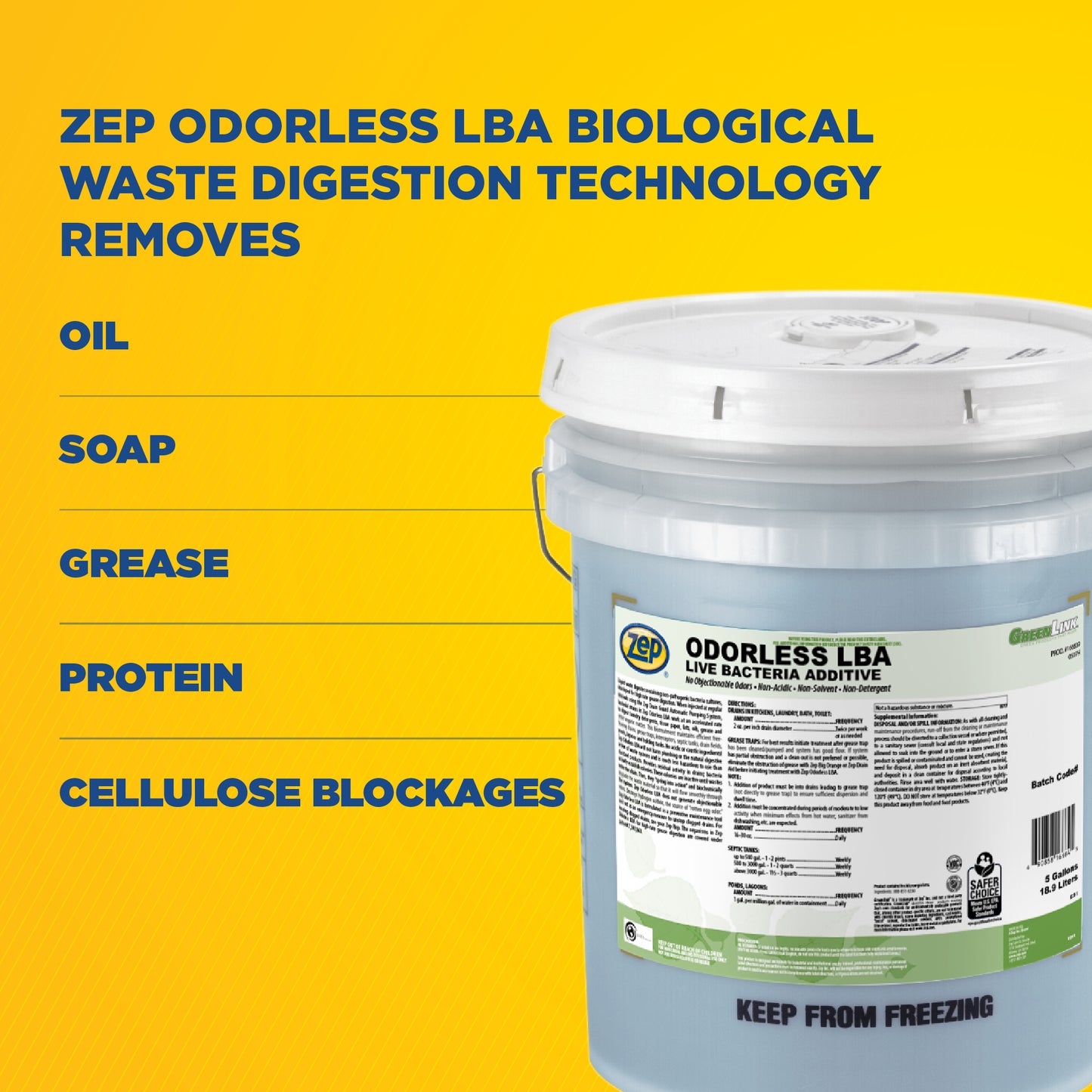 Odorless LBA Live Bacteria Additive - 5 Gallon