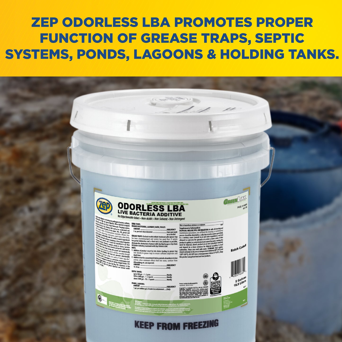 Odorless LBA Live Bacteria Additive - 5 Gallon
