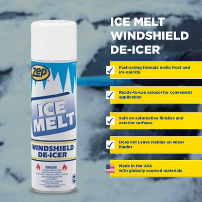 Ice Melt Aerosol De-Icer for Windshields and Windows - 20 oz.