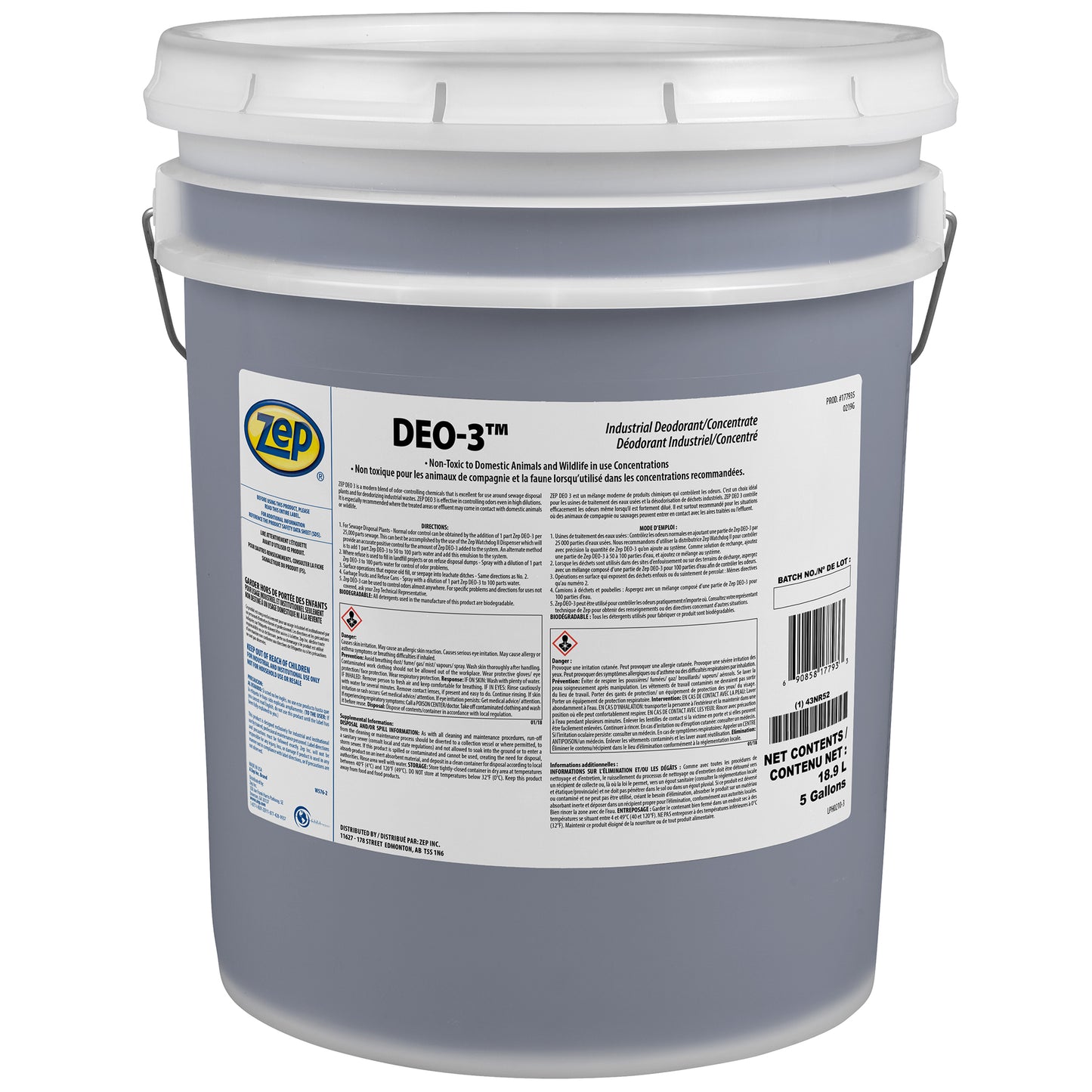 DEO-3 Industrial Deodorant Concentrate - 5 Gallon