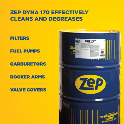 Zep Dyna 170 Parts Washer Degreaser – Safe for All Metals – 55 Gallon