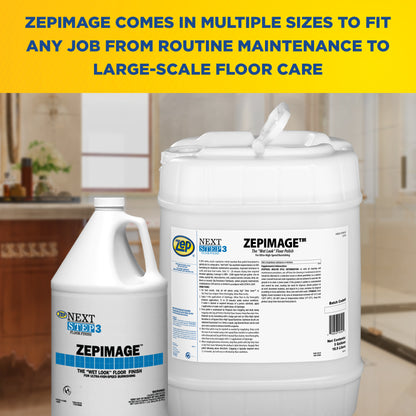 ZepImage Wet-Look Floor Polish – Protects Floors from Scuffs – 5 Gallon