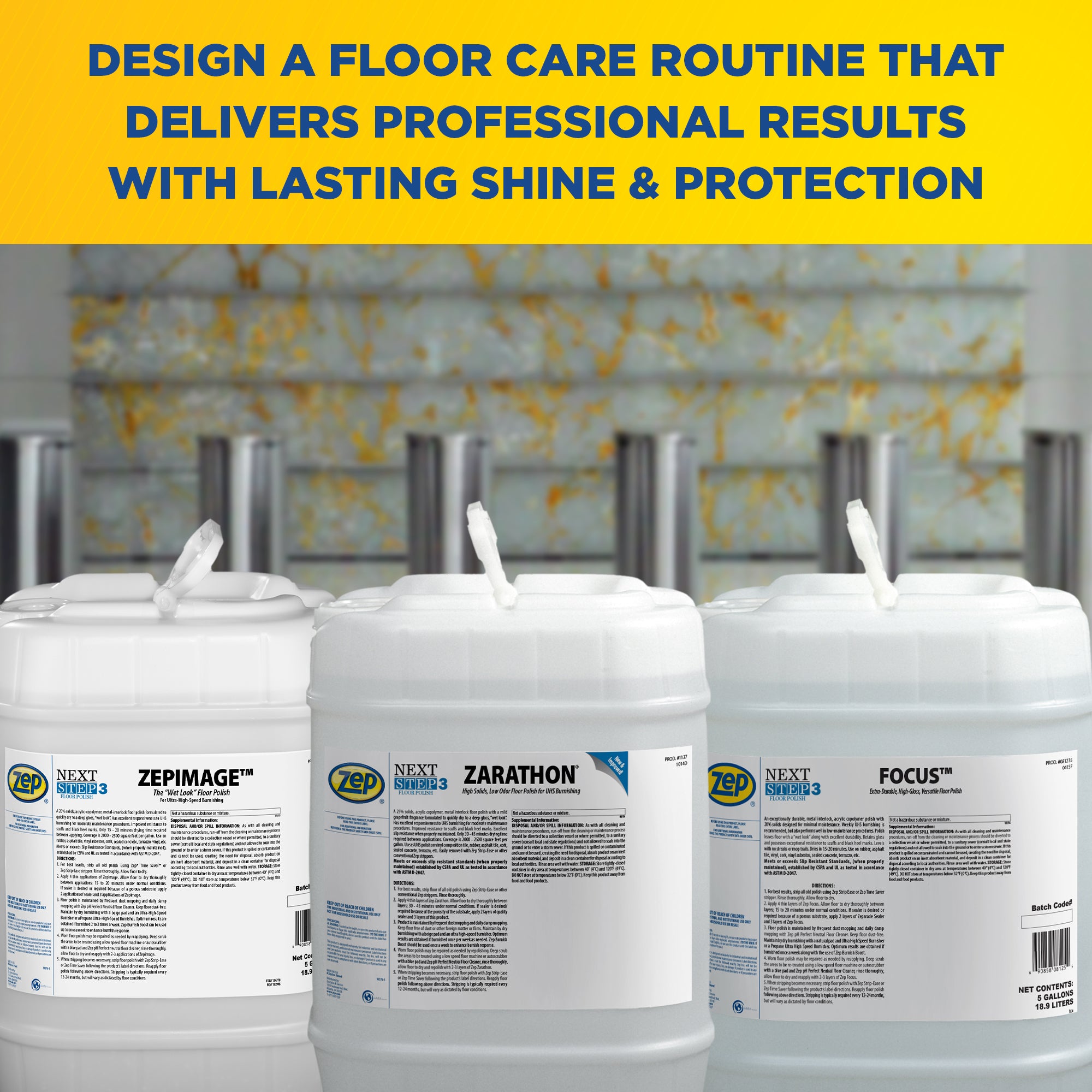 ZepImage Wet-Look Floor Polish – Protects Floors from Scuffs – 5