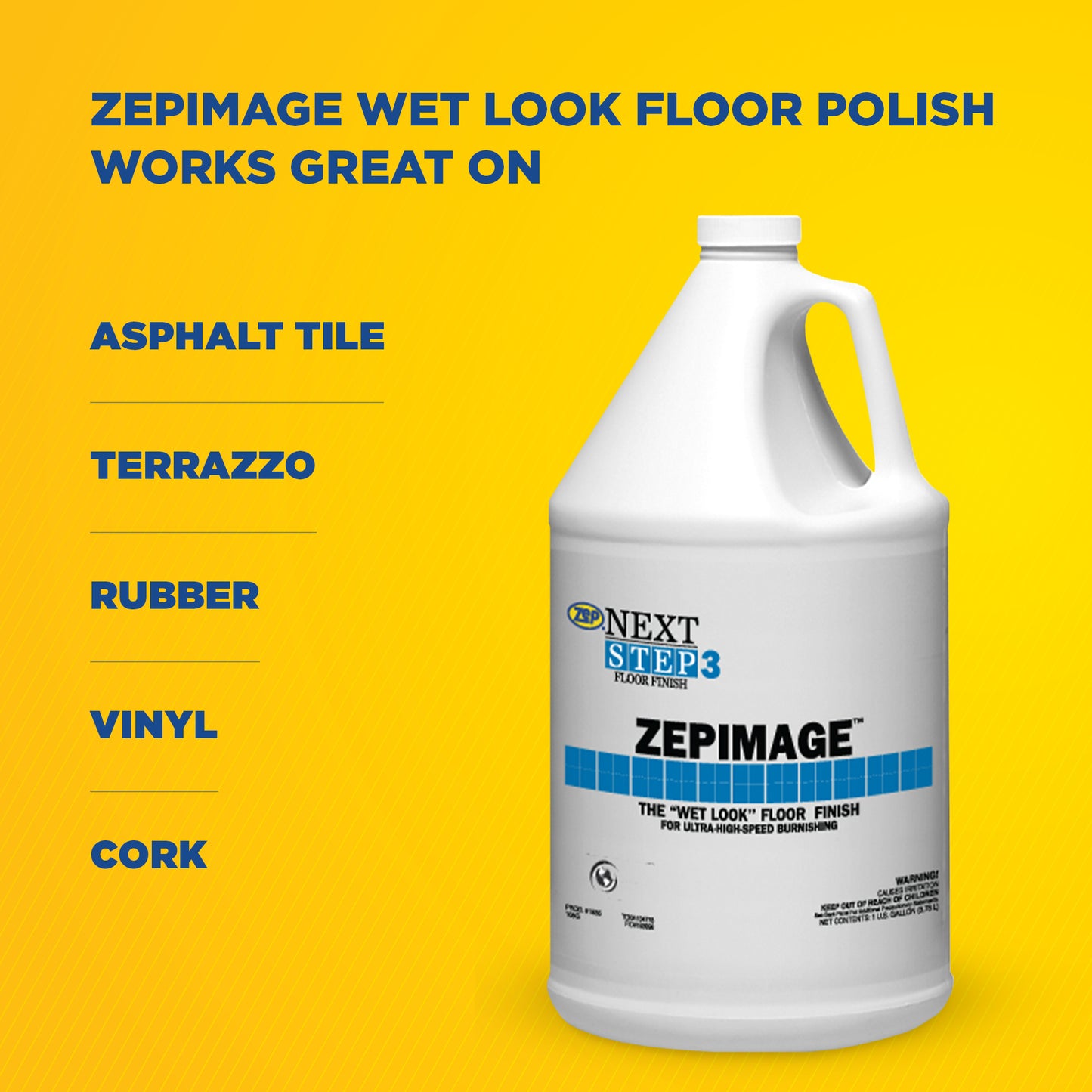 ZepImage Wet-Look Floor Polish – Protects Floors from Scuffs – 5 Gallon