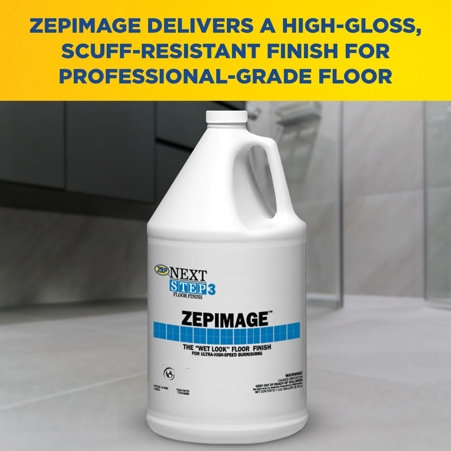 ZepImage Wet-Look Floor Polish – Protects Floors from Scuffs – 5 Gallon