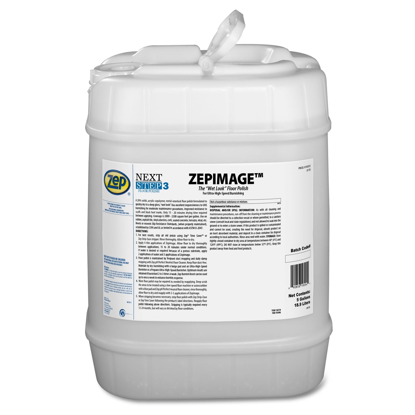 ZepImage Wet-Look Floor Polish – Protects Floors from Scuffs – 5 Gallon