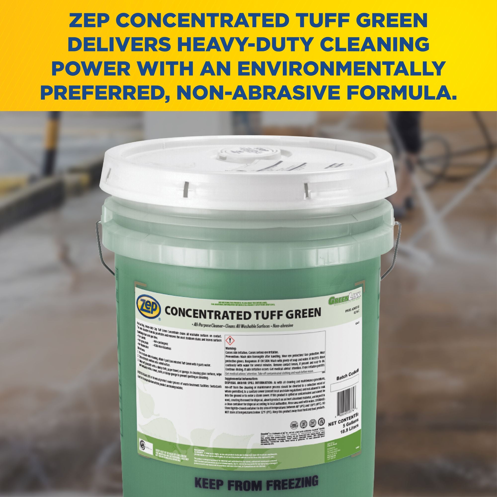 Zep Tuff Green Concentrated All-Purpose Cleaner – Removes Stubborn