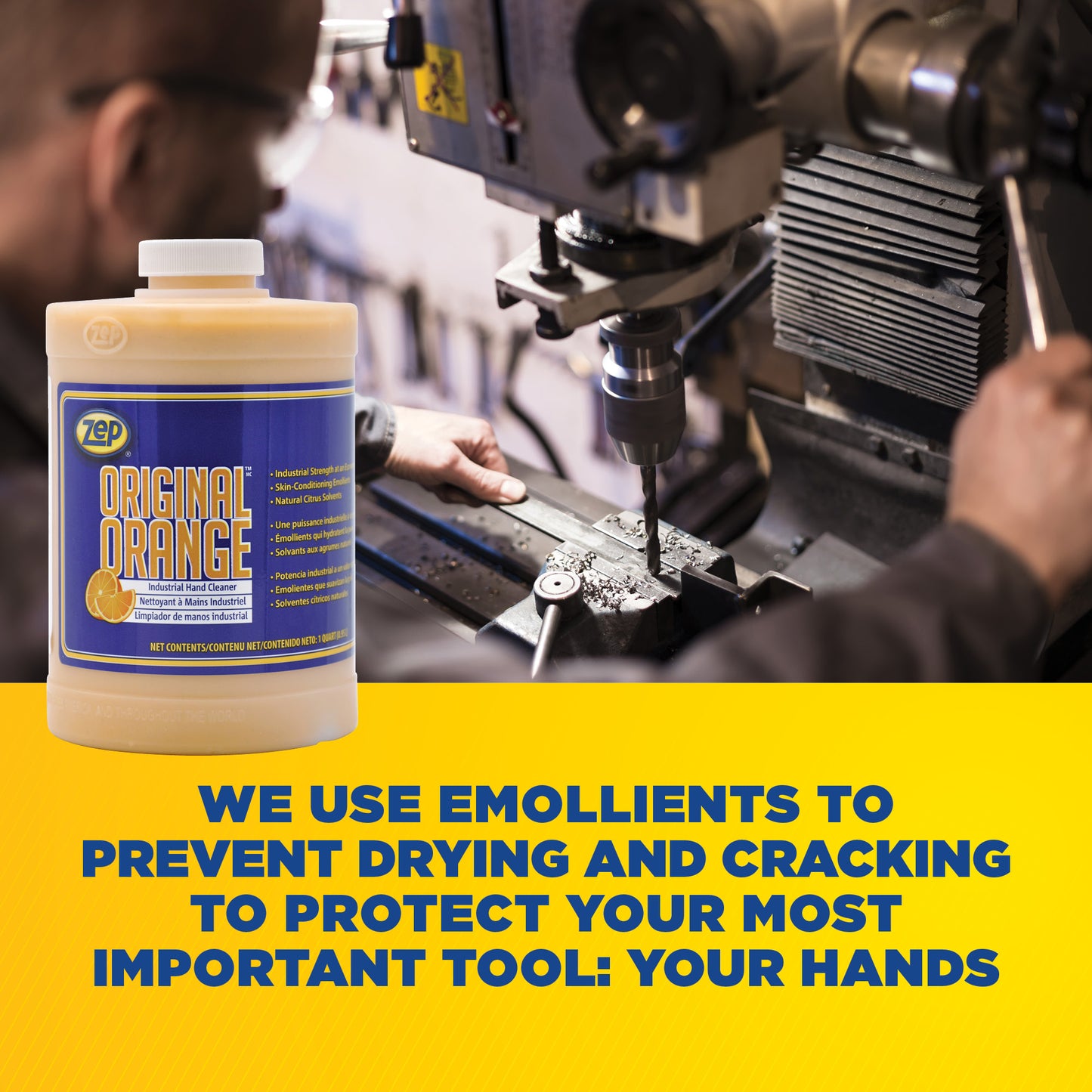 Zep Original Orange Industrial Hand Cleaner - Tough on Grime, but Gentle on Hands - 1 qt