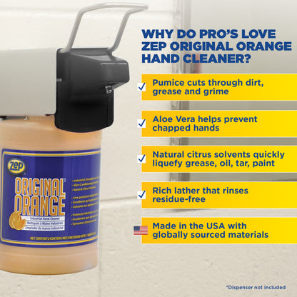 Zep Original Orange Industrial Hand Cleaner - Tough on Grime, but Gentle on Hands - 1 qt