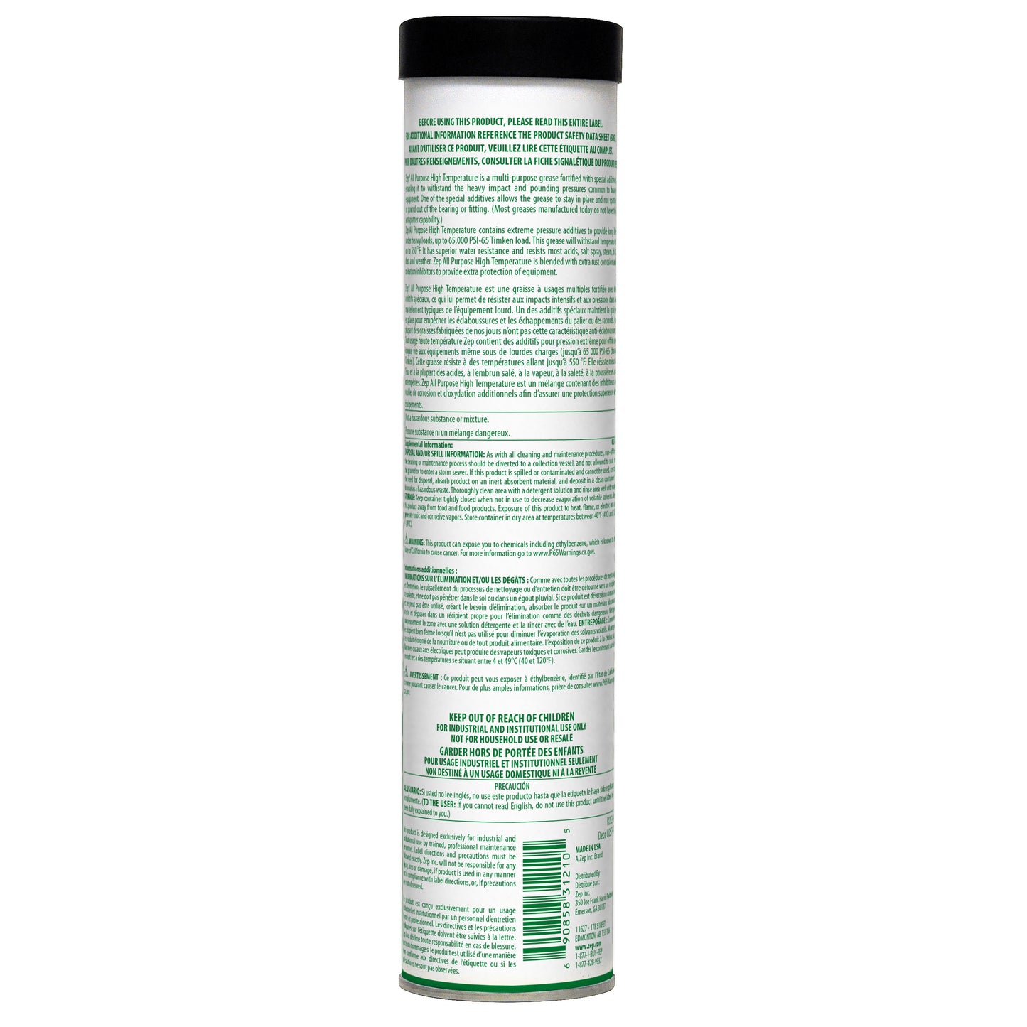Zep All Purpose High Temperature Grease – Withstands Temps Up to 550 °F – 14 oz.