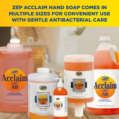 Zep Acclaim AB Antibacterial Hand Soap – Remove Soils and Decreases Bacteria – 1 Gallon