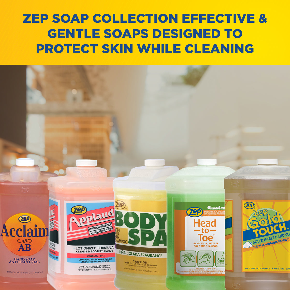 Zep Acclaim AB Antibacterial Hand Soap – Remove Soils and Decreases Bacteria – 1 Gallon