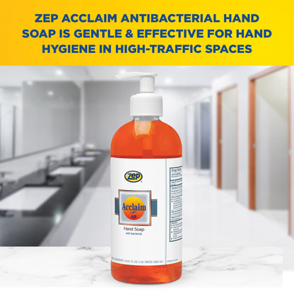 Zep Acclaim AB Antibacterial Hand Soap – Remove Soils and Decreases Bacteria – 16.9 oz