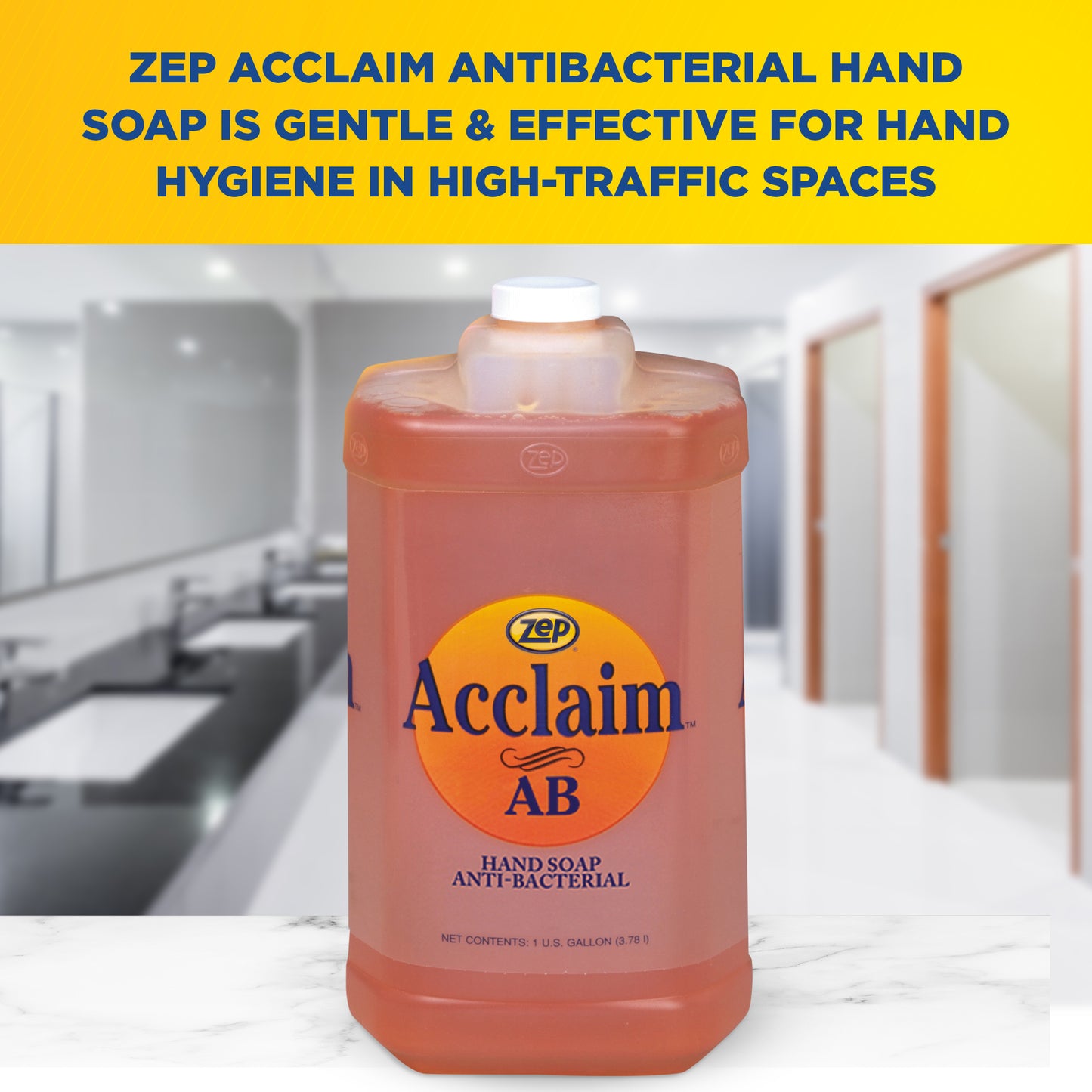 Zep Acclaim AB Antibacterial Hand Soap – Remove Soils and Decreases Bacteria – 1 Gallon